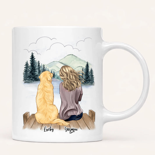Femme & Jusqu'à 4 Chiens | Mug Personnalisé