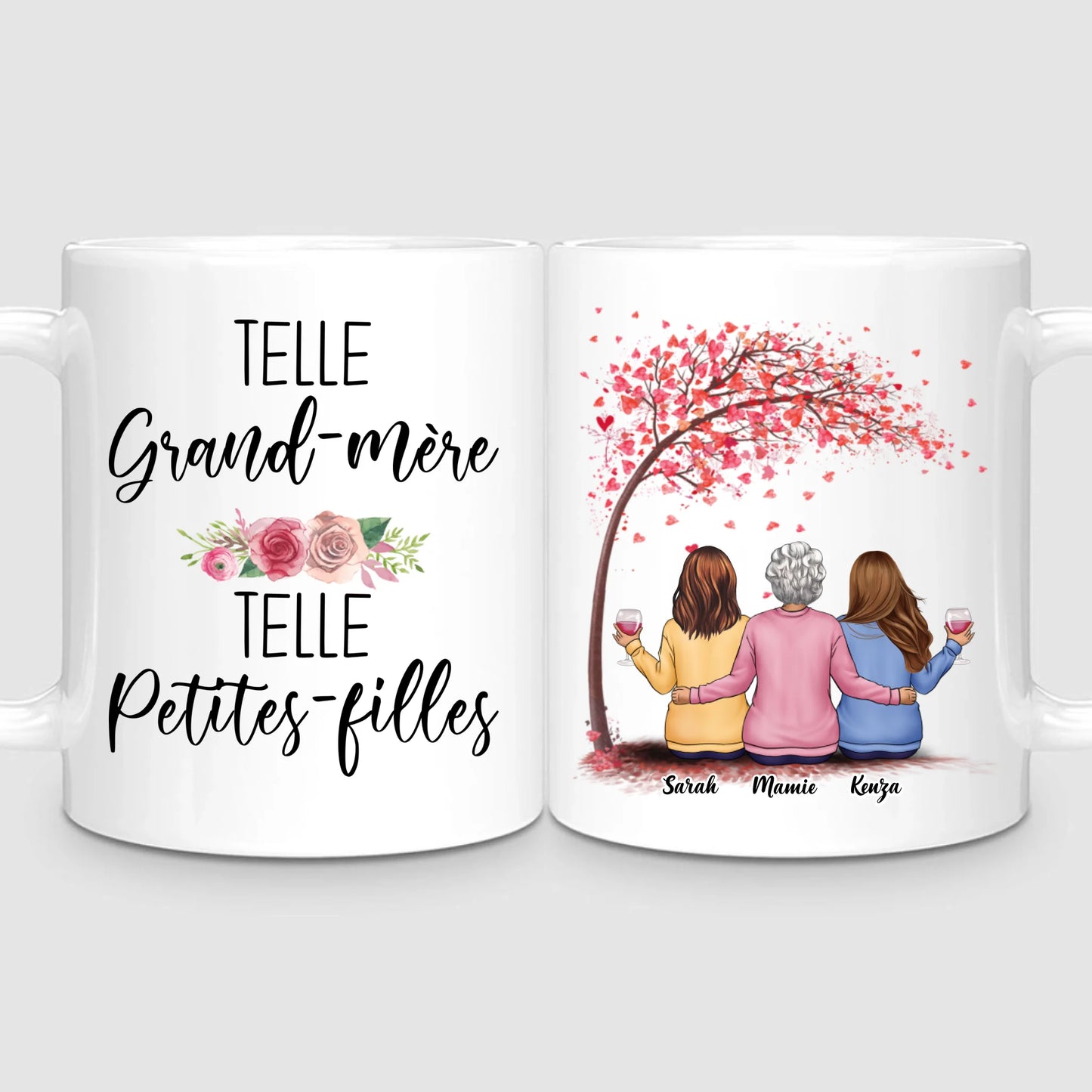 Grand-Mère & 2 Petites-Filles | Mug Personnalisé