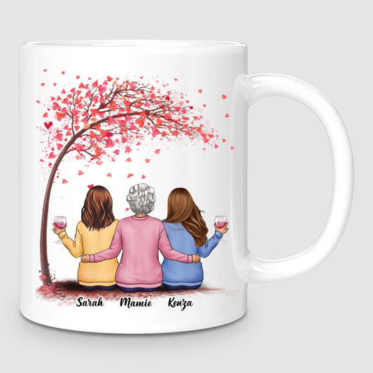 Grand-Mère & 2 Petites-Filles | Mug Personnalisé