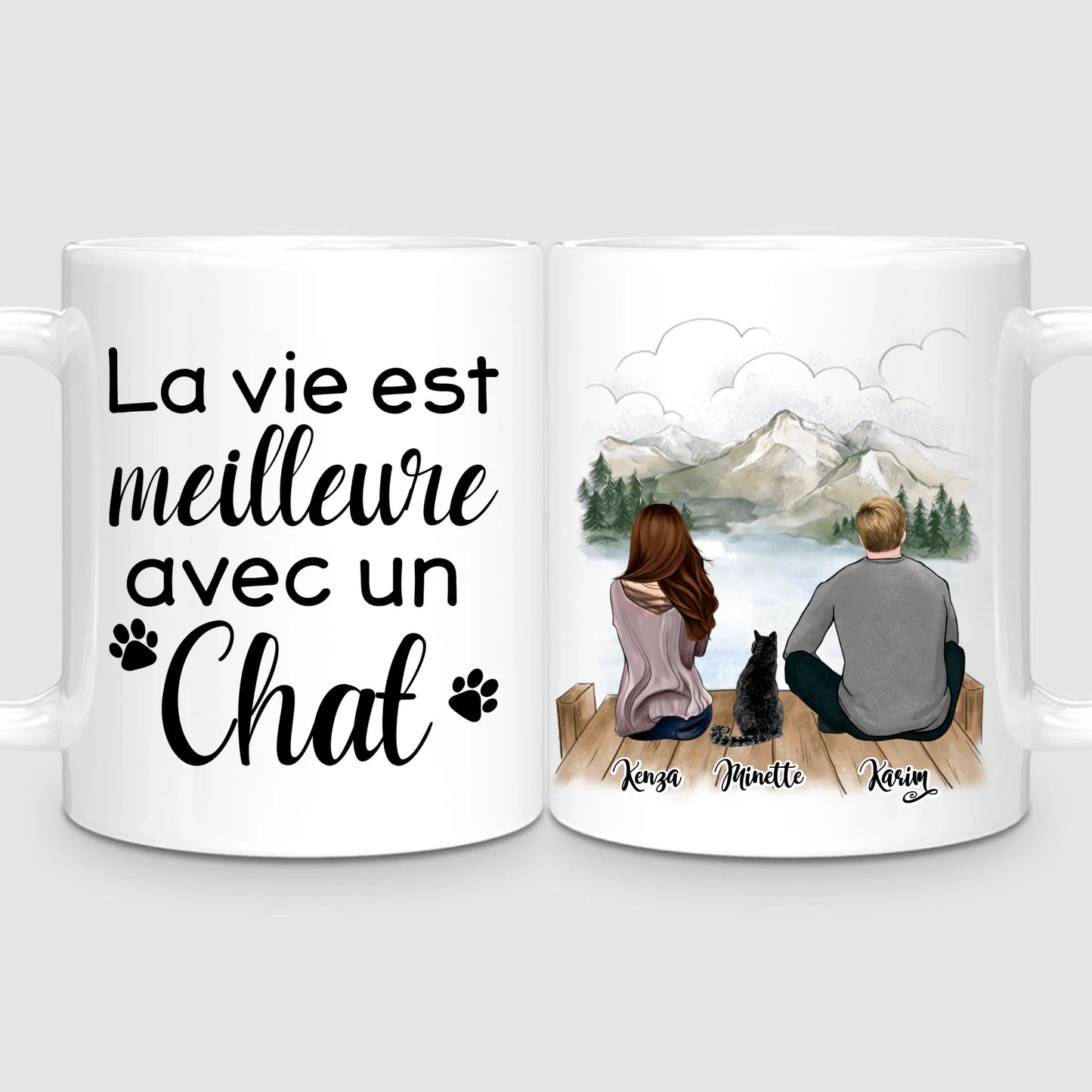 Couple & Chat | Mug Personnalisé
