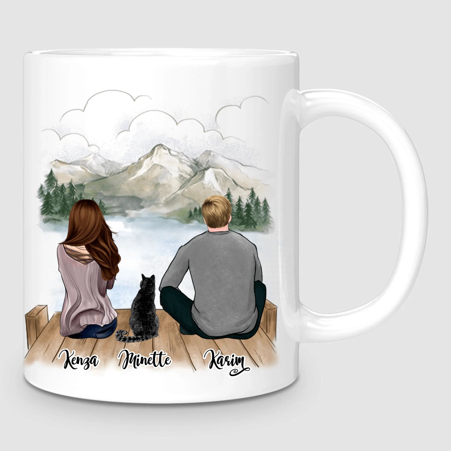 Couple & Chat | Mug Personnalisé