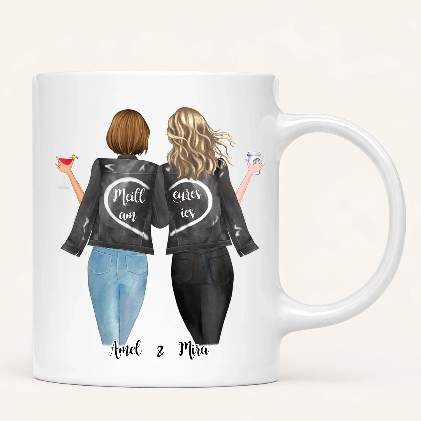Jusqu'à 4 Meilleures Amies | Mug Personnalisé