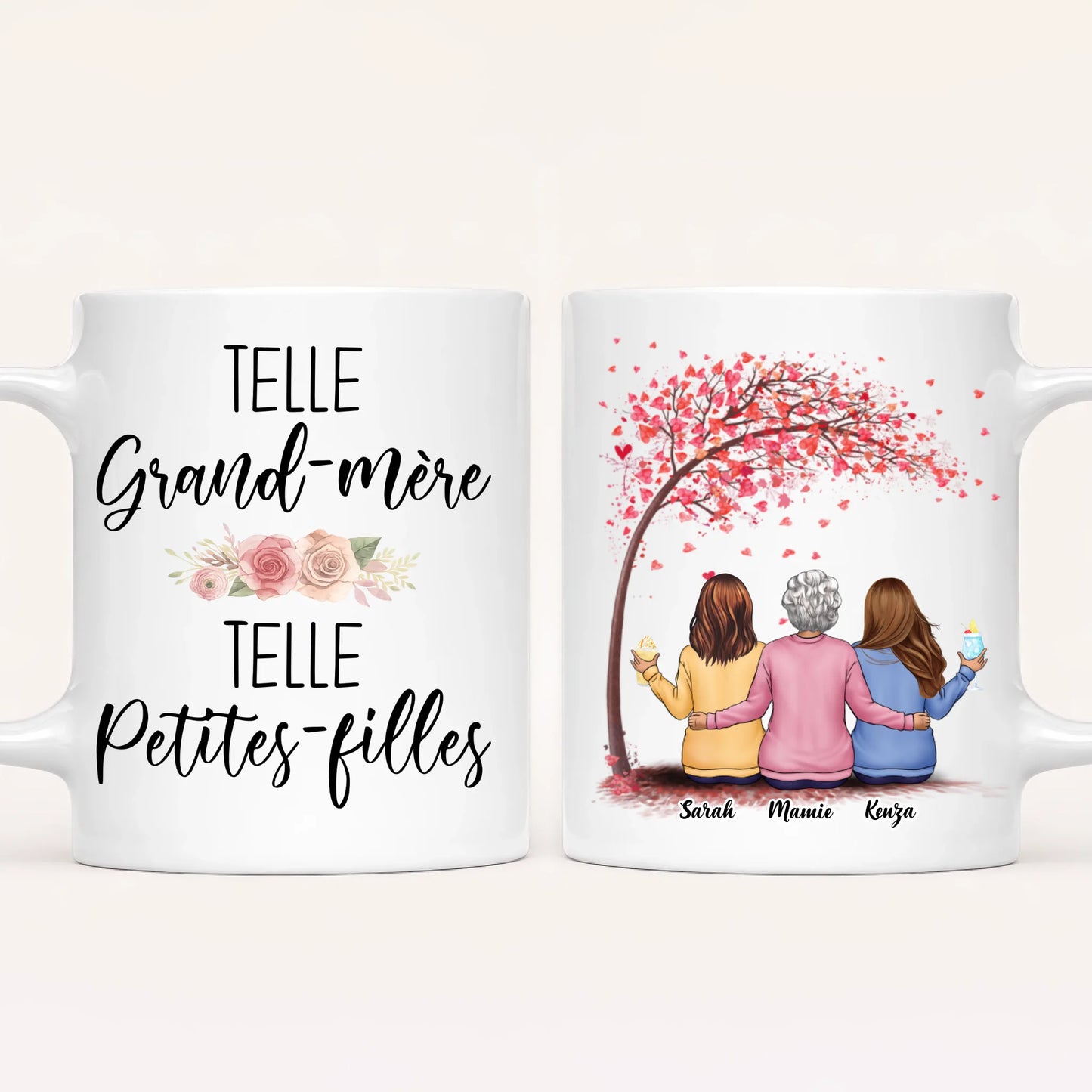 Grand-Mère & 2 Petites-Filles | Mug Personnalisé
