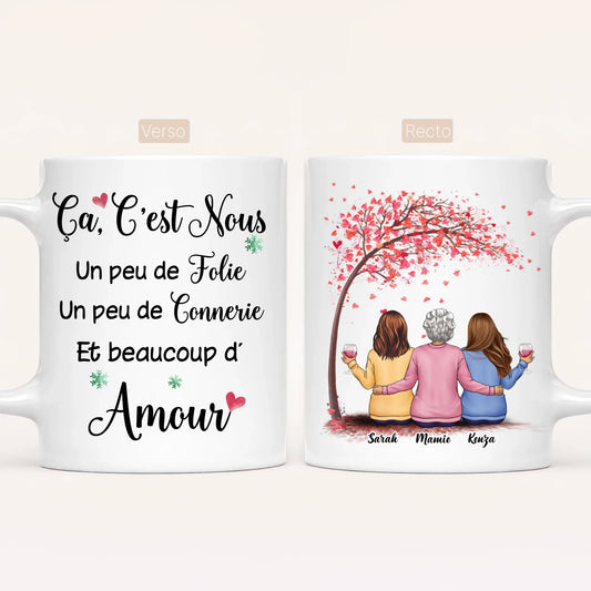 Grand-Mère & 2 Petites-Filles | Mug Personnalisé