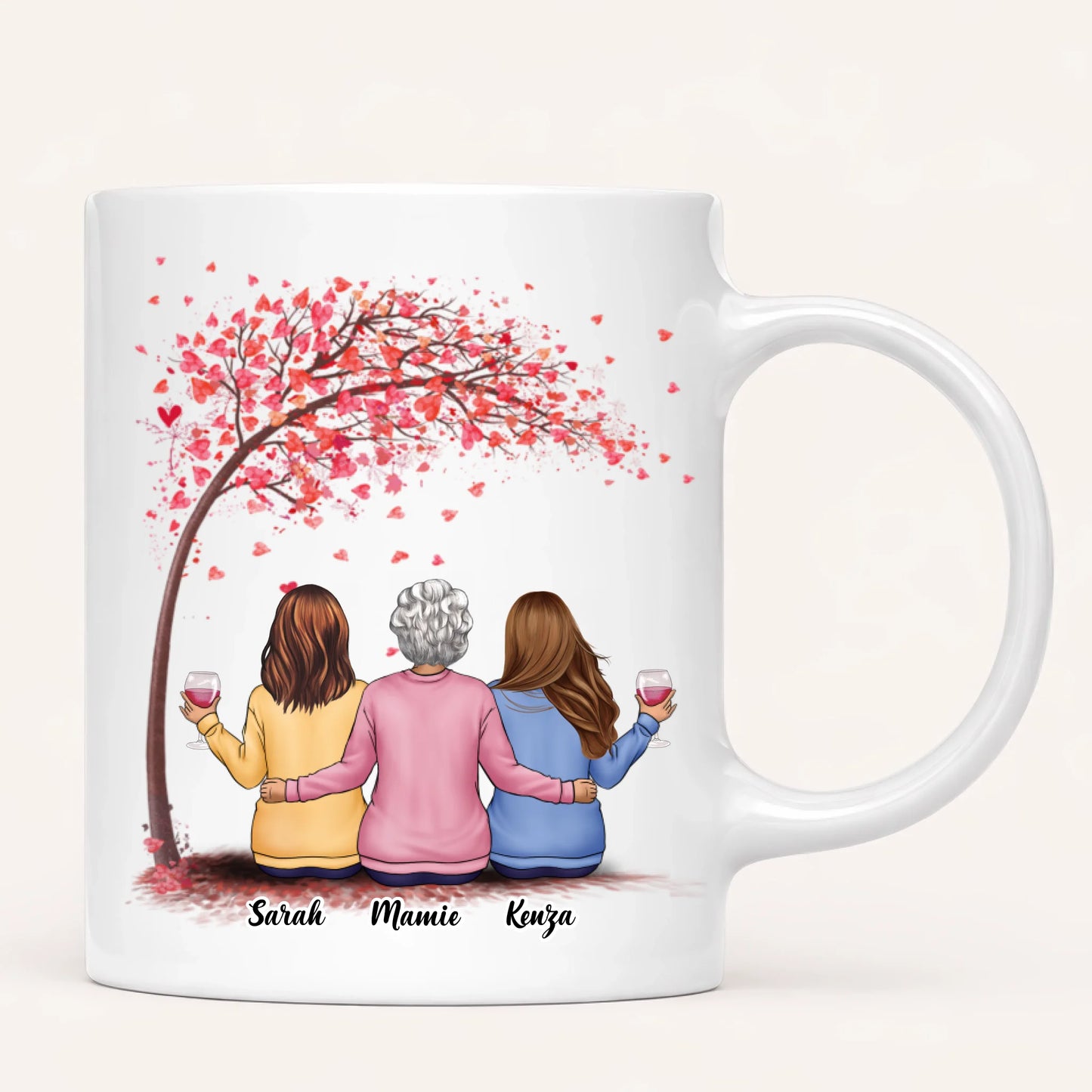Grand-Mère & 2 Petites-Filles | Mug Personnalisé
