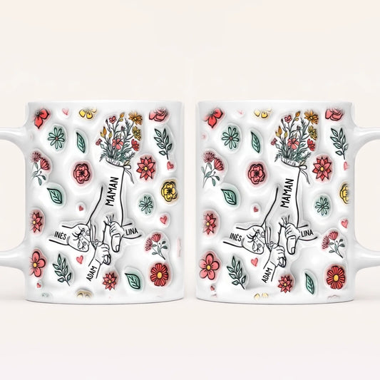 [Effet d'impression 3D] Mug Personnalisé Floral v3