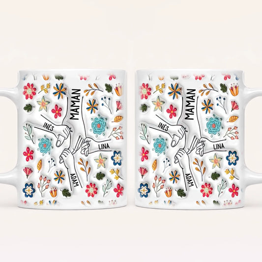 [Effet 3D Imprimé - Sans Relief]  Mug Personnalisé Floral v2