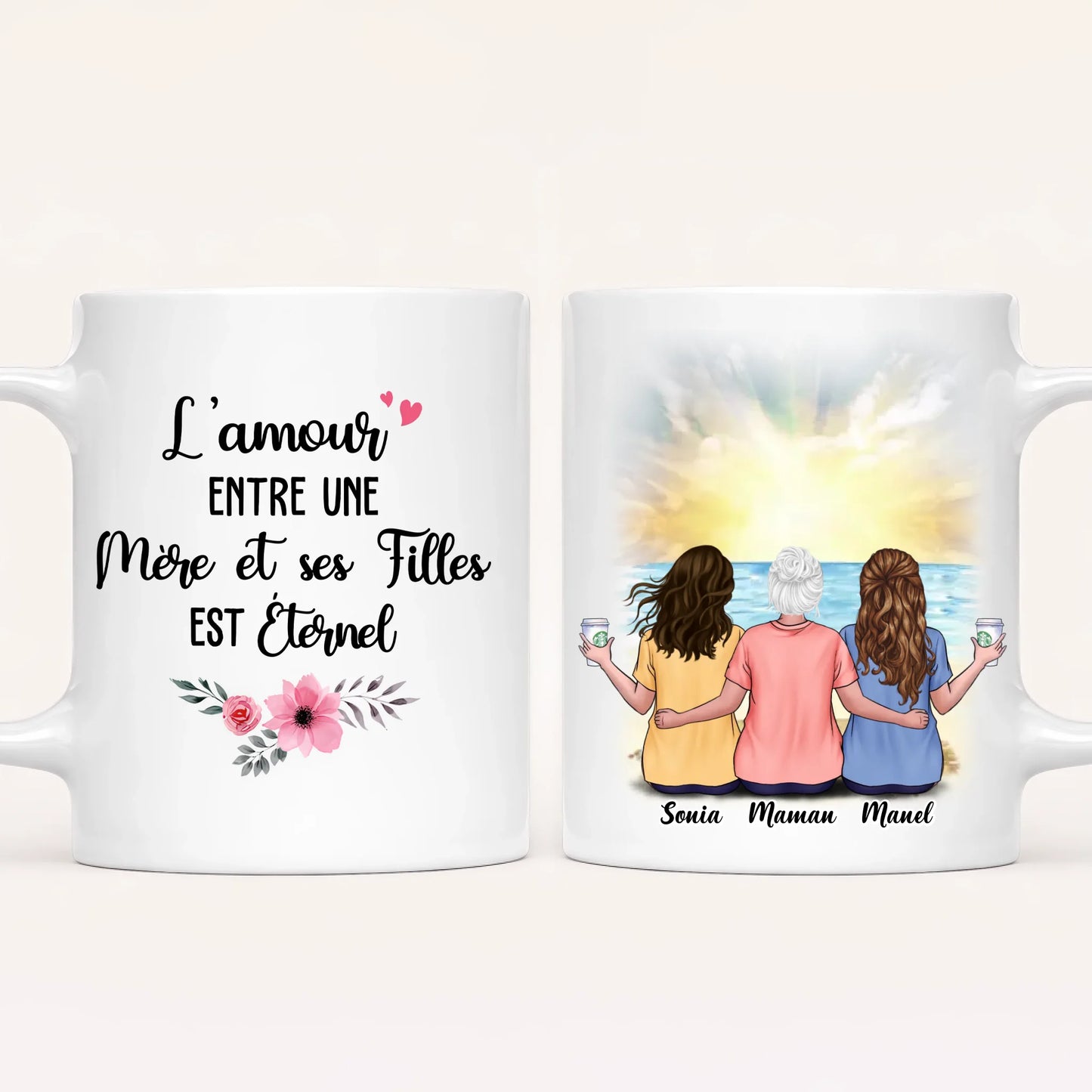 Jusqu'à 4 Filles | Mère & Filles | Mug Personnalisé