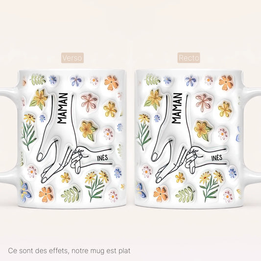 [Effet d'impression 3D] Mug Personnalisé Floral v4