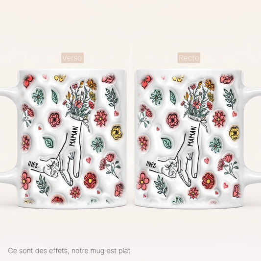 [Effet d'impression 3D] Mug Personnalisé Floral v3