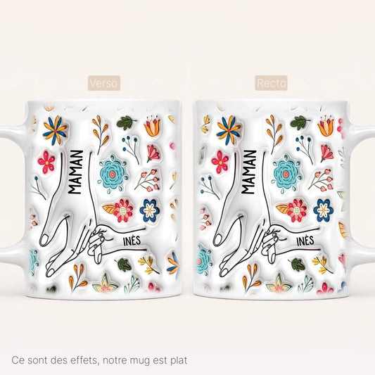 [Effet d'impression 3D] Mug Personnalisé Floral v2