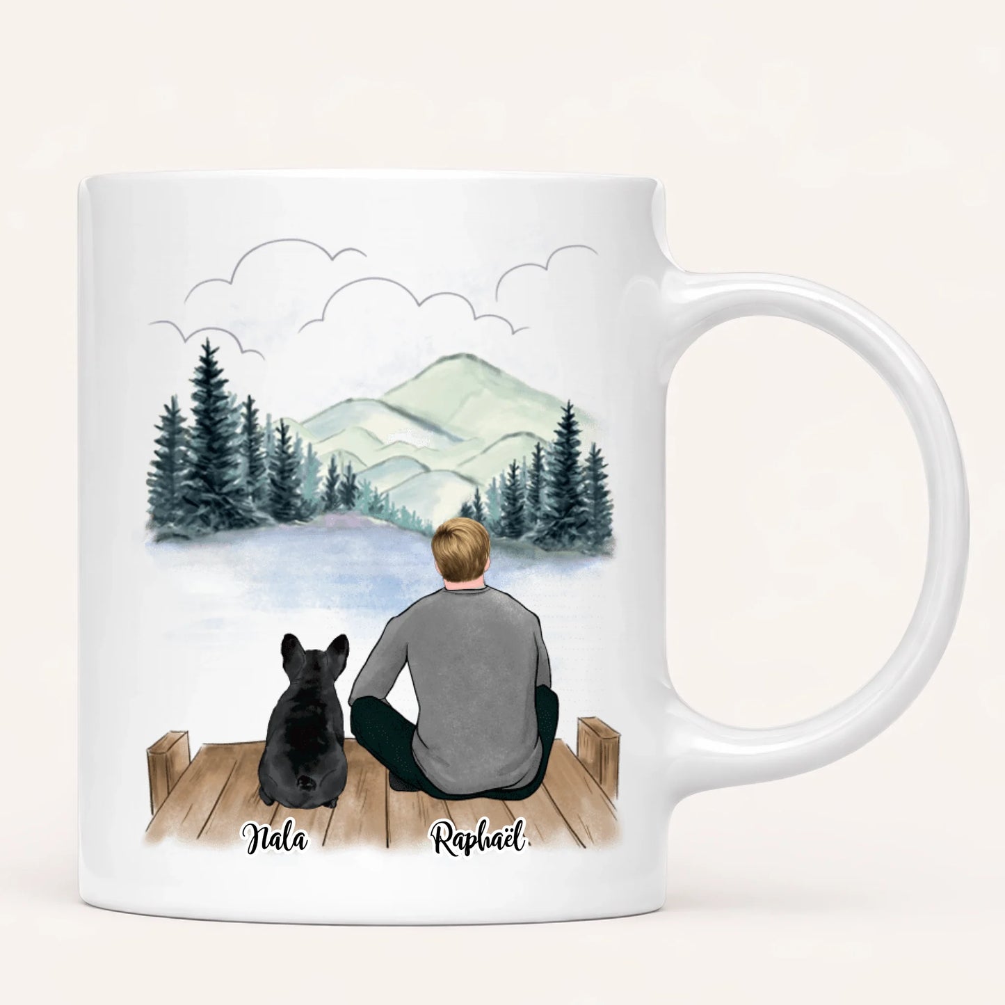 Homme & Jusqu'à 3 Chiens | Mug Personnalisé