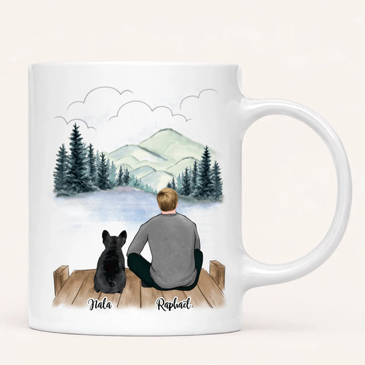 Homme & Jusqu'à 3 Chiens | Mug Personnalisé
