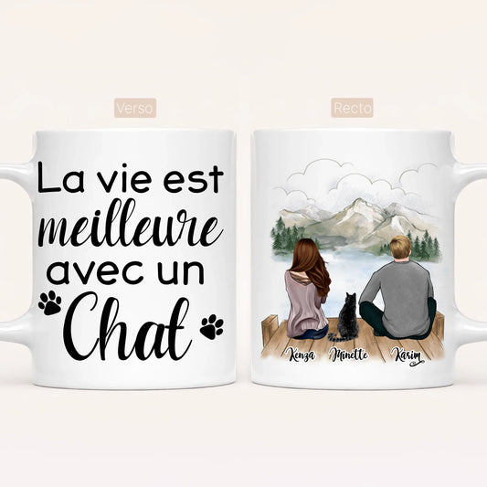 Couple & Chat | Mug Personnalisé
