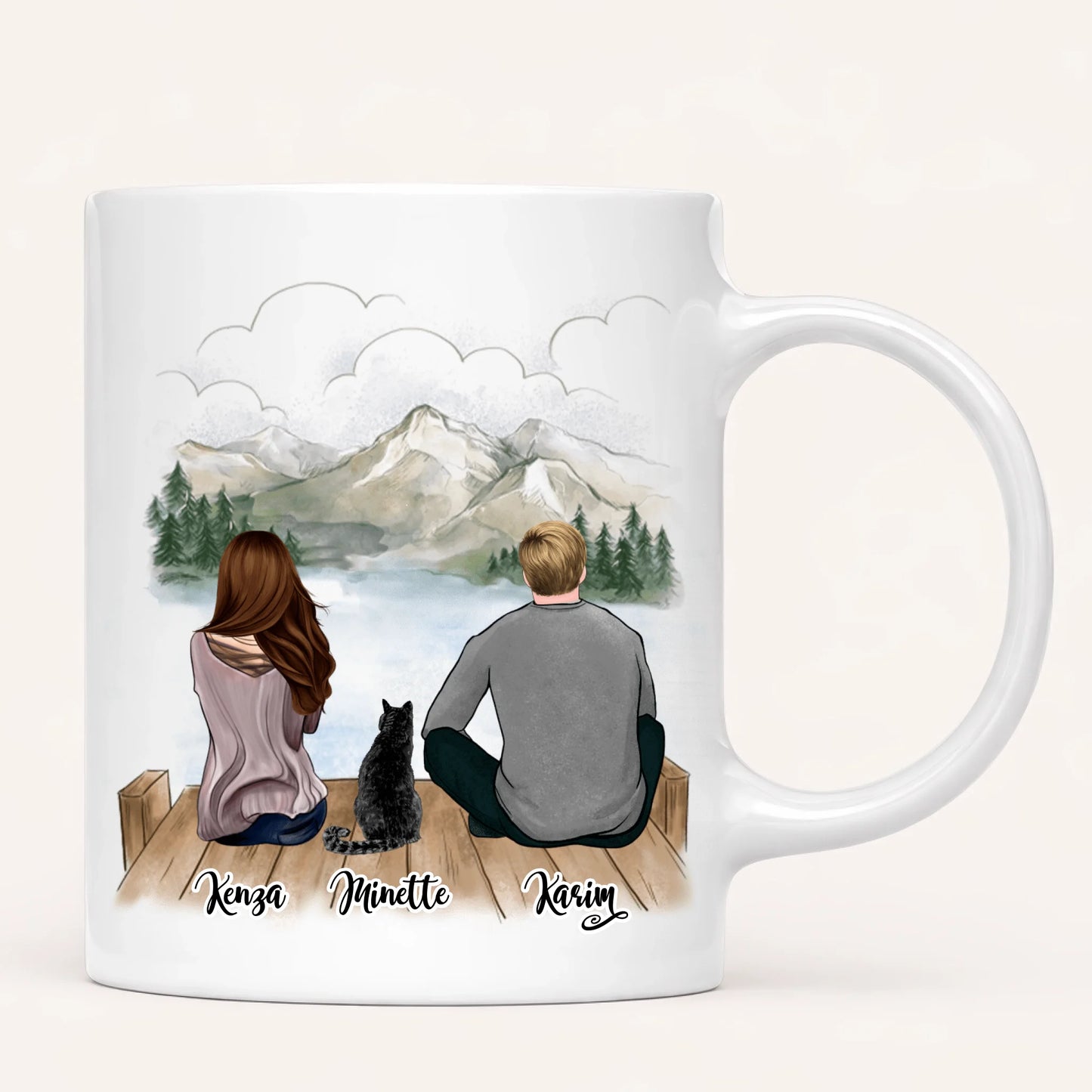 Couple & Chat | Mug Personnalisé