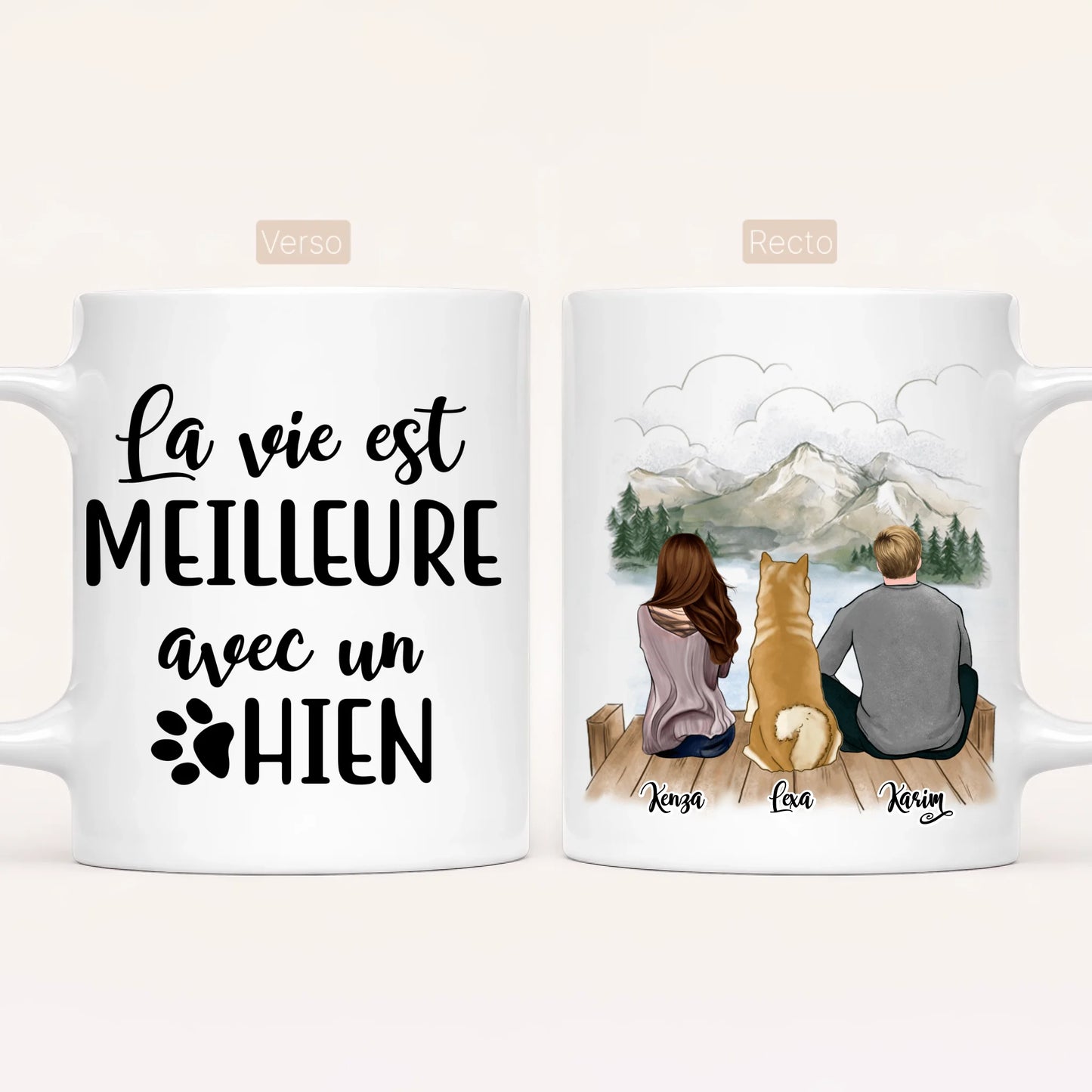 Couple & Chien | Mug Personnalisé