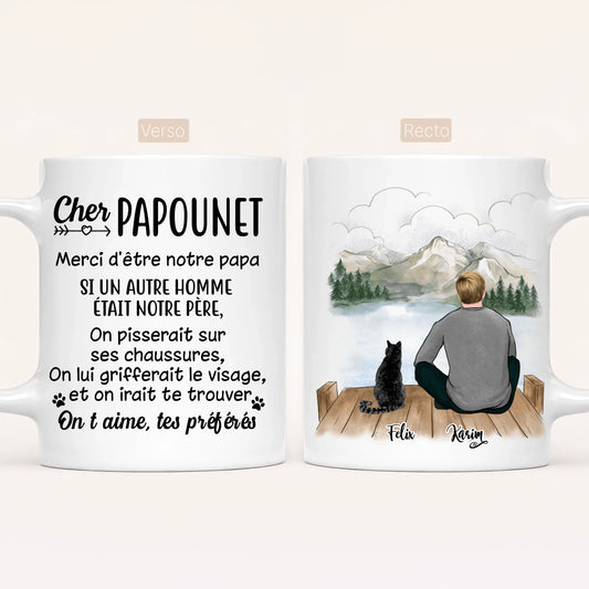 Homme & jusqu'à 3 Chats | Mug Personnalisé