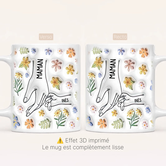 [Effet 3D Imprimé - Sans Relief] Mug Personnalisé Floral v4
